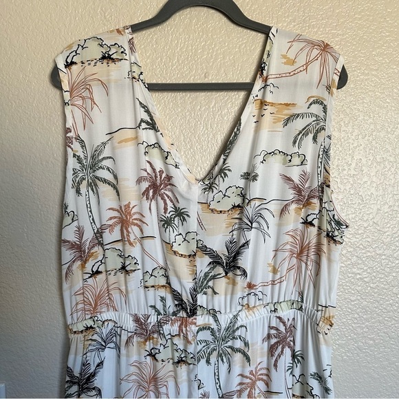 NWT World Market Palm Tree Beach Boho Sleeveless V-neck Elastic Waist Jumpsuit - Picture 6 of 10